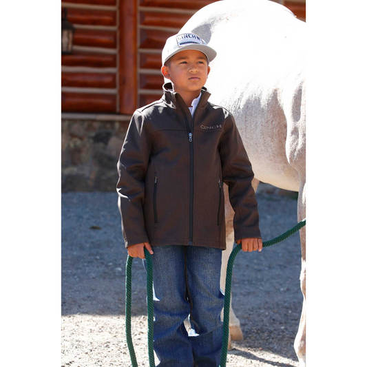 Cinch Boy's Bonded Long Sleeve Jacket- Brown