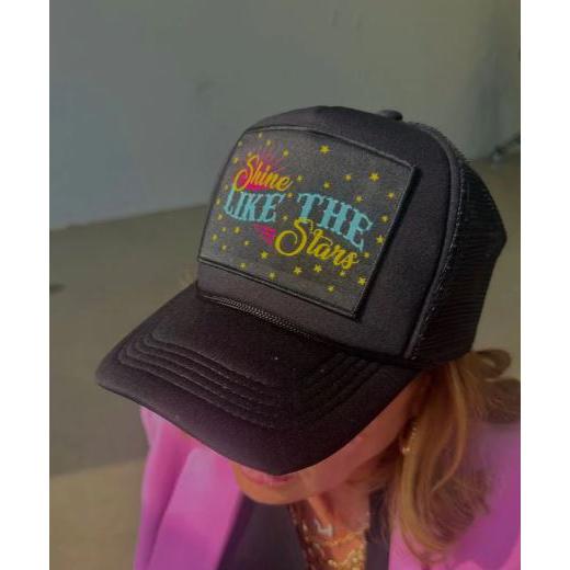 Shine Like the Stars Black Patch Trucker Hat- Black