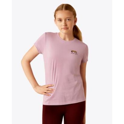 Ariat Girl's Short Sleeve Meadow Pony Tee Shirt- Lavender Mist