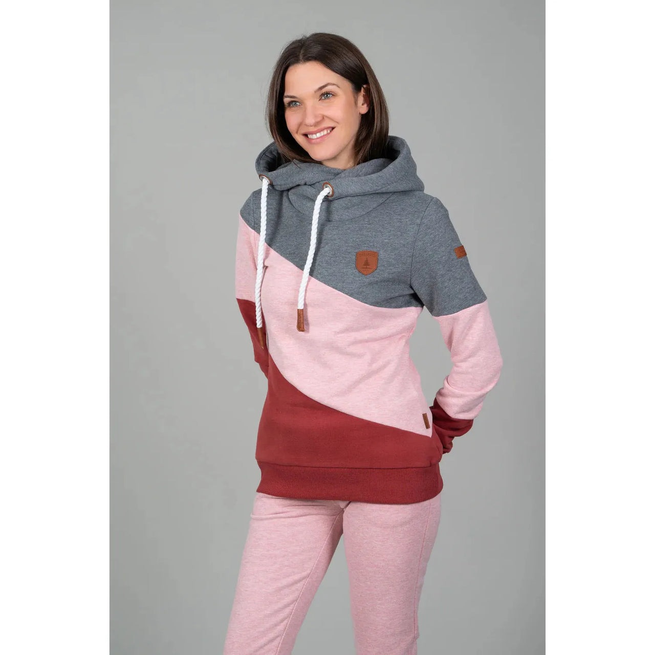 Wanakome Selene Women's Long Sleeve Hoodie - Heather Pink Mix