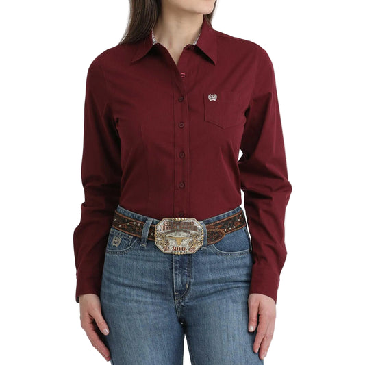 Cinch Women's Long Sleeve Western Shirt - Burgundy
