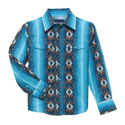 Wrangler Boy's Checotah Long Sleeve Shirt- Multi