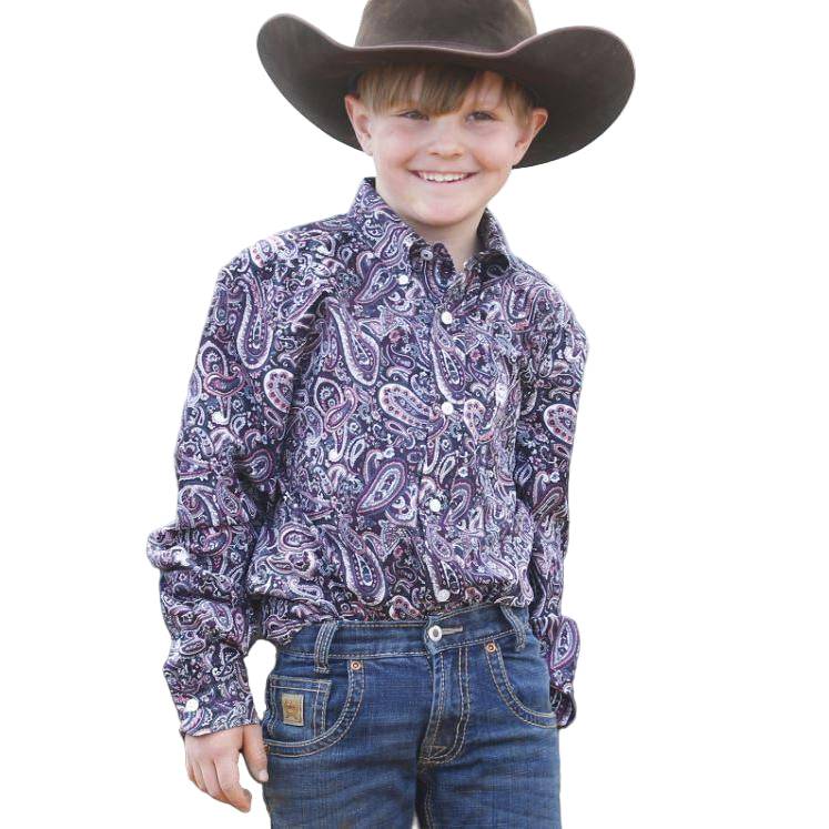 Cinch Boys Long Sleeve Paisley Western Shirt - Multi