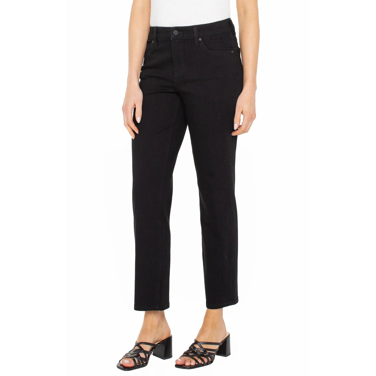 Liverpool Women's Liv Relaxed Skinny Jean- Black Rinse