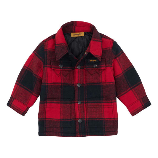 Wrangler Baby Flannel Lined Long Sleeve Shirt Jacket- Red Buffalo