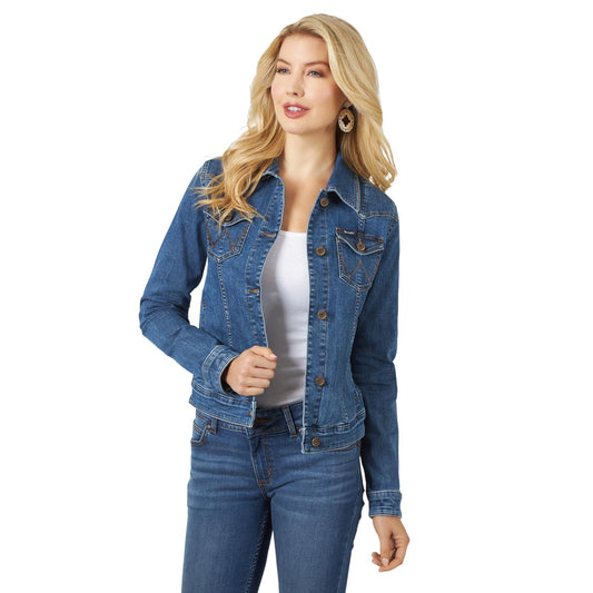 Wrangler Women's Western Fashion Jacket- Dark Denim