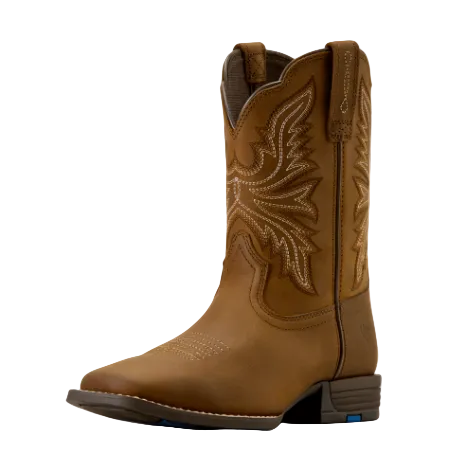 Ariat Youth Westwood Wide Square Toe Western Boot- Distressed Brown - Irvine Tack & Western Wear