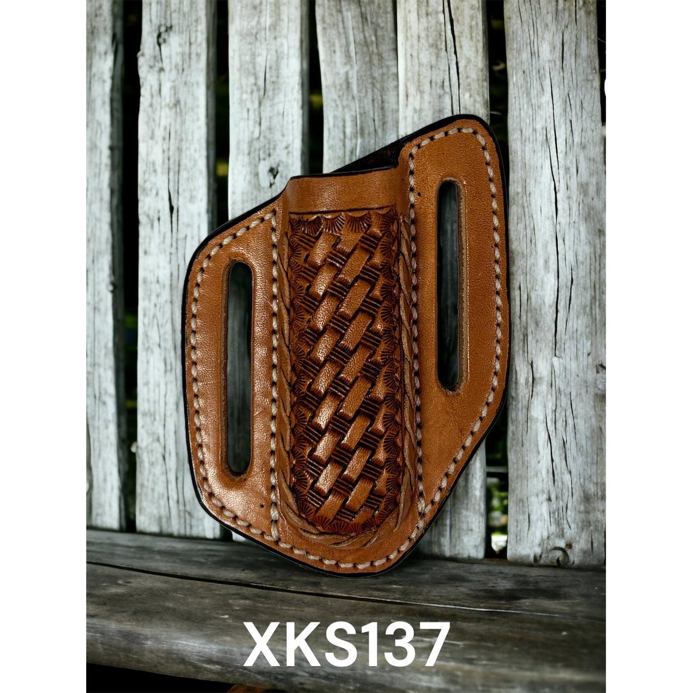 Twisted X Contoured Basketweave and Braid  Knife Sheath