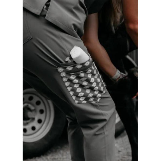 Spurrin' Scrubs Aztec Jogger Pants- Grey