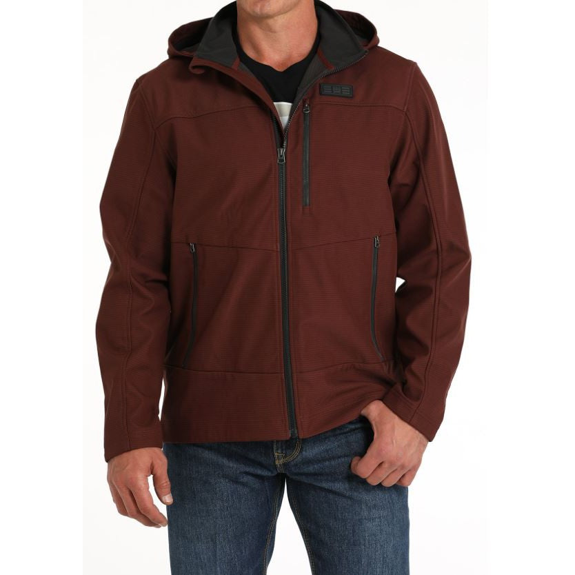 Cinch Men's Long Sleeve Bonded Hoodie Jacket- Red