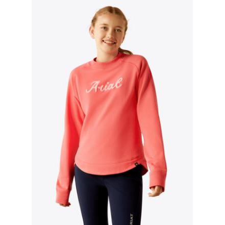 Ariat Girl's Long Sleeve Benicia Sweatshirt- Coral Paradise