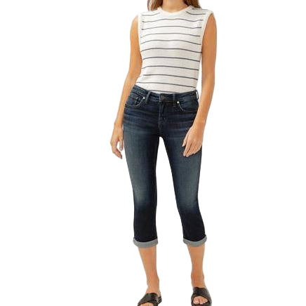 Silver Women's Elyse Mid Rise Capris - Indigo