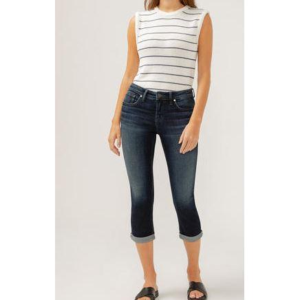 Silver Women's Elyse Mid Rise Capris - Indigo