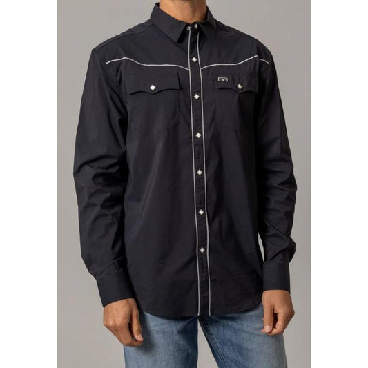 Kimes Men's Long Sleeve Laneboro Shirt-Black