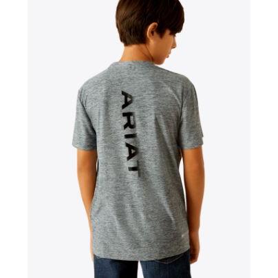 Ariat Boy's Vertical Gradient  Charger Short Sleeve T-Shirt -Newsboy Blue