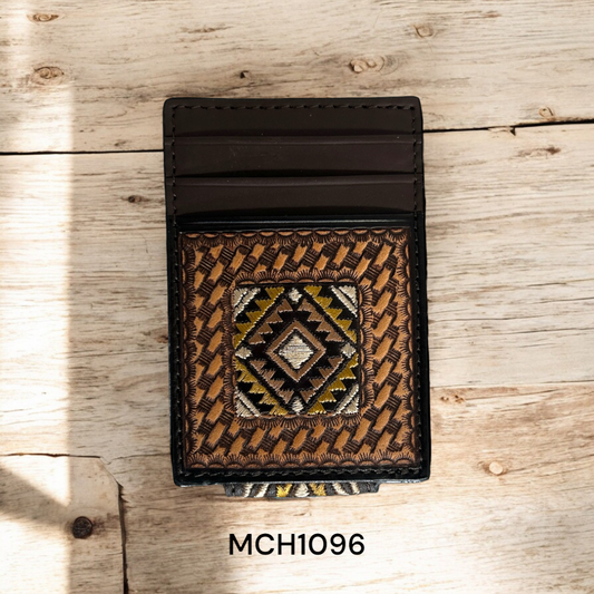 Circle SH Aztec Gold Embroidery Basket Tool Money Clip