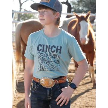 Cinch Boy's Short Sleeve Tee Shirt-Green