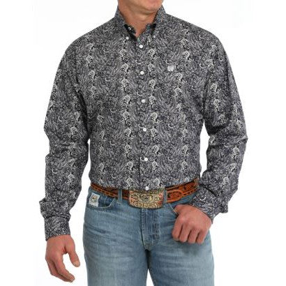 Cinch Men's Long Sleeve Print Shirt- Multi