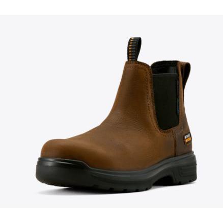 Ariat Men's Turbo Chelsea CSA Waterproof Carbon Toe Work Boot- Rich Brown