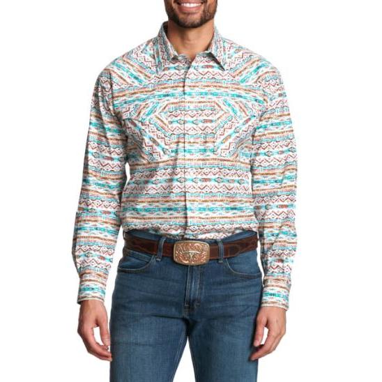 Panhandle Men's Long Sleeve Snap Shirt- Turquoise