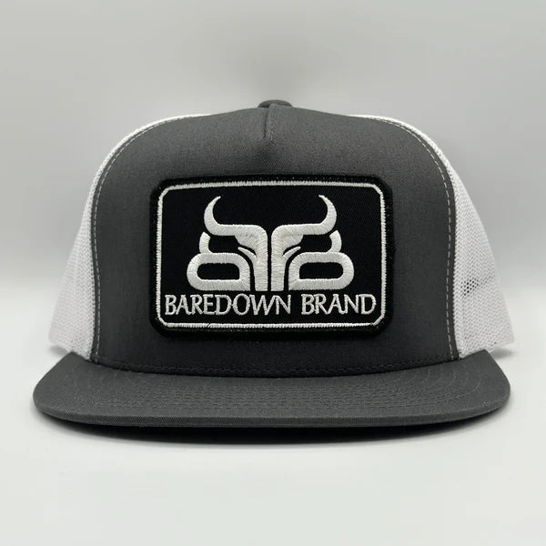 Baredown Brand High Noon Flat Cap -Grey/White