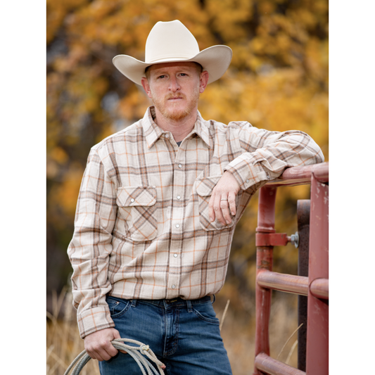 Wyoming Trader Men's Long Sleeve Snap Front Shirt- Tan