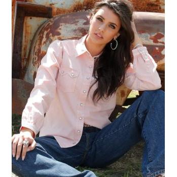 Cinch Women's Long Sleeve Western  Shirt- Pink