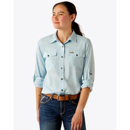 Ariat Women's Rebar Made Tough VentTEK DuraStretch Work Shirt- Milky Blue