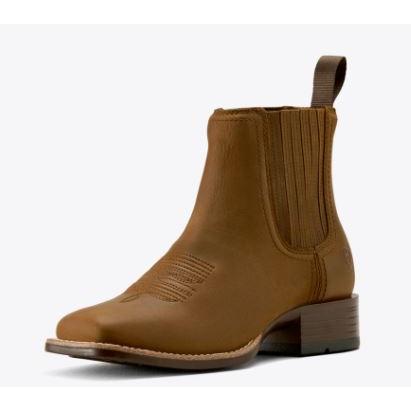 Ariat Women's Booker Chelsea Wide Square Toe Western Boot - Distressed Brown