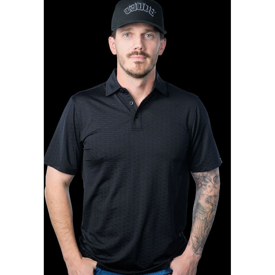 Ferrell Brand Men's Short Sleeve Polo- Laser Black