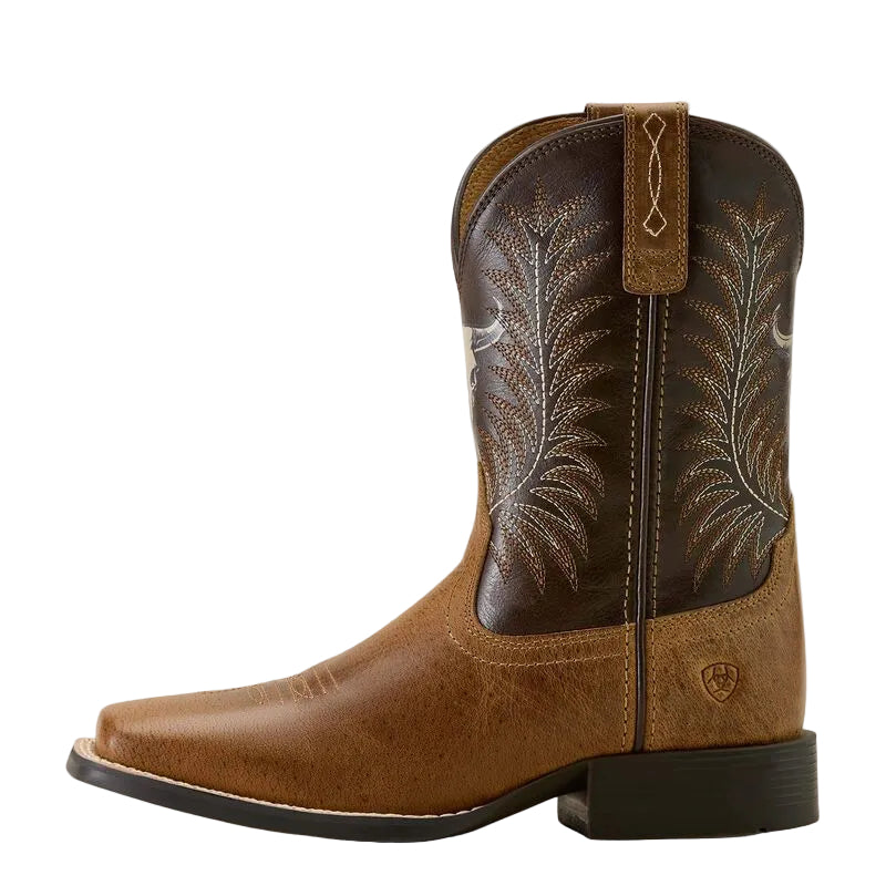 Ariat Youth Stampede Wide Square Toe Western Boot- Desert Brown - Irvine Tack &amp; Western Wear