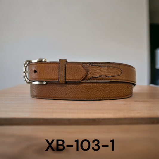 Twisted X Belt - Brown Pebbled Design