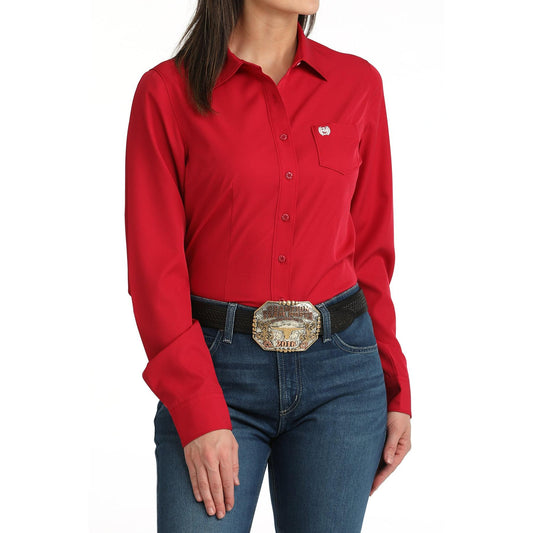 Cinch Women's Long Sleeve Arenaflex Shirt- Pink