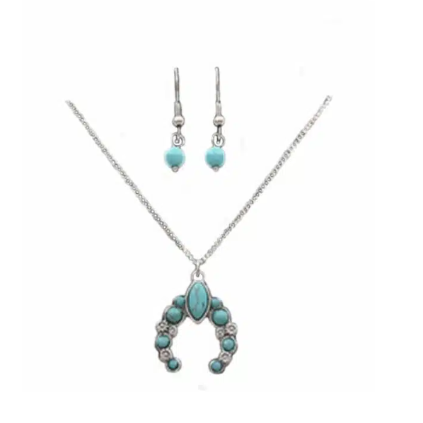Silver Strike Squash Blossom Necklace and Earring Set