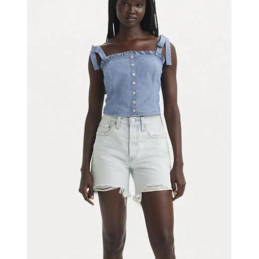 Levi Women's 501 Mid Thigh Shorts- Fade Off