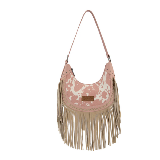 Wrangler Cow Print Fringe Should Hobo Bag- Multiple Colours