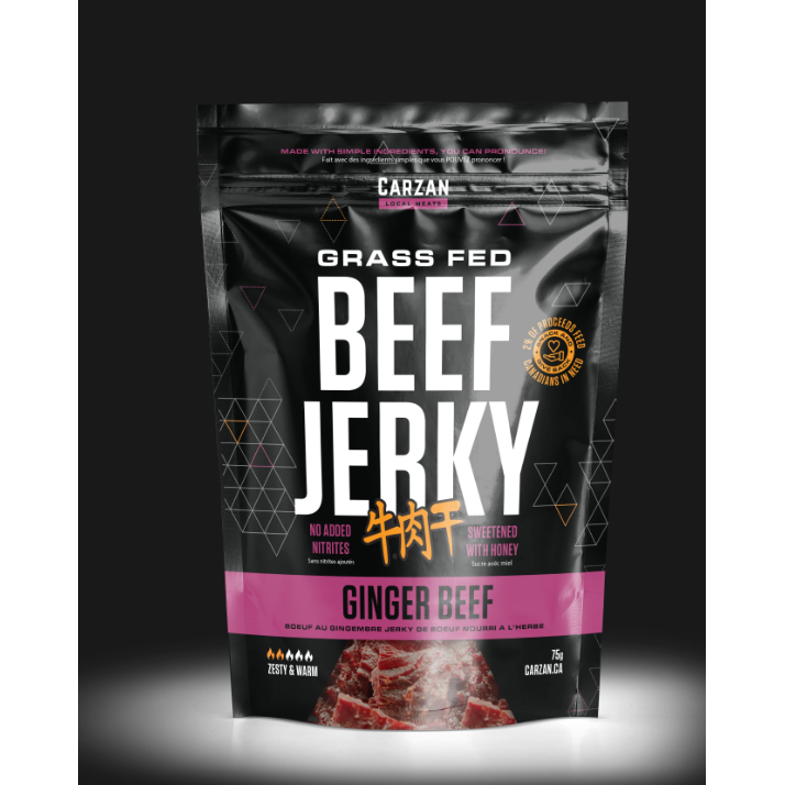 Carzan Ginger Beef Jerky Bag- 75g - Irvine Tack & Western Wear