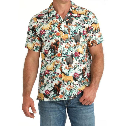 Cinch Men's Short Sleeve Print Shirt-Multi