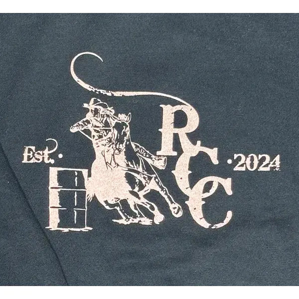 Rough Country Cowboys Long Sleeve Barrell Hoodie (Old Style)- Black/Rose Gold