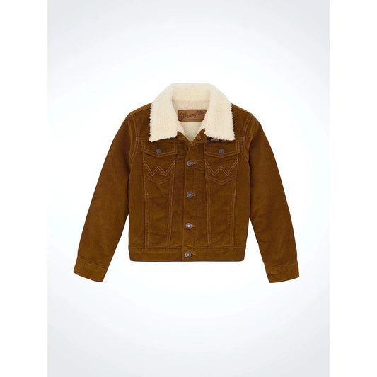 Wrangler Boy's Long Sleeve Sherpa Lined Corduroy Jacket- Monks Robe