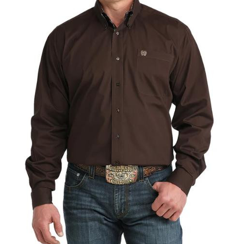 Cinch Men's Long Sleeve Western Shirt - Brown