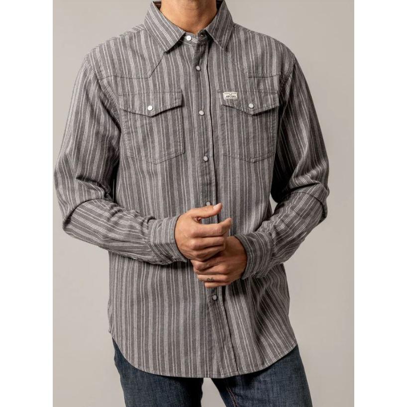 Kimes Men's Cortez Long  Sleeve Shirt-Grey