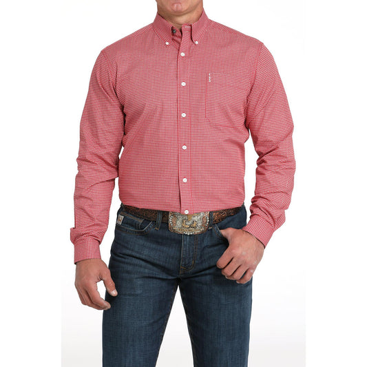 Cinch Men's Long Sleeve Western Modern Shirt- Red