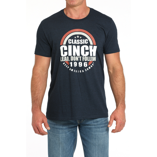 Cinch Men's Short Sleeve Graphic Tee Shirt- Navy