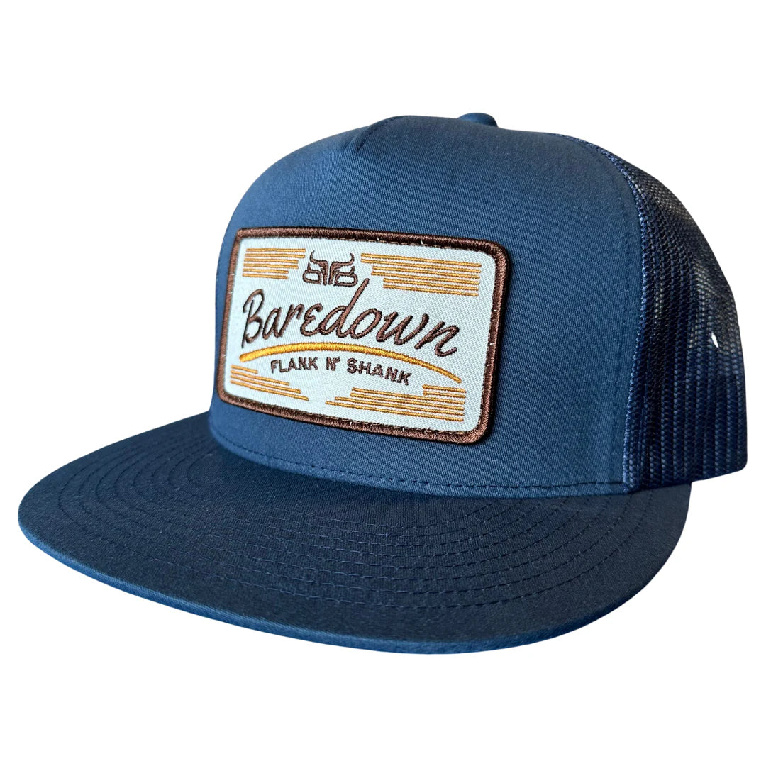 Baredown Brand Ball Cap Flank N'Shank -Flat Navy