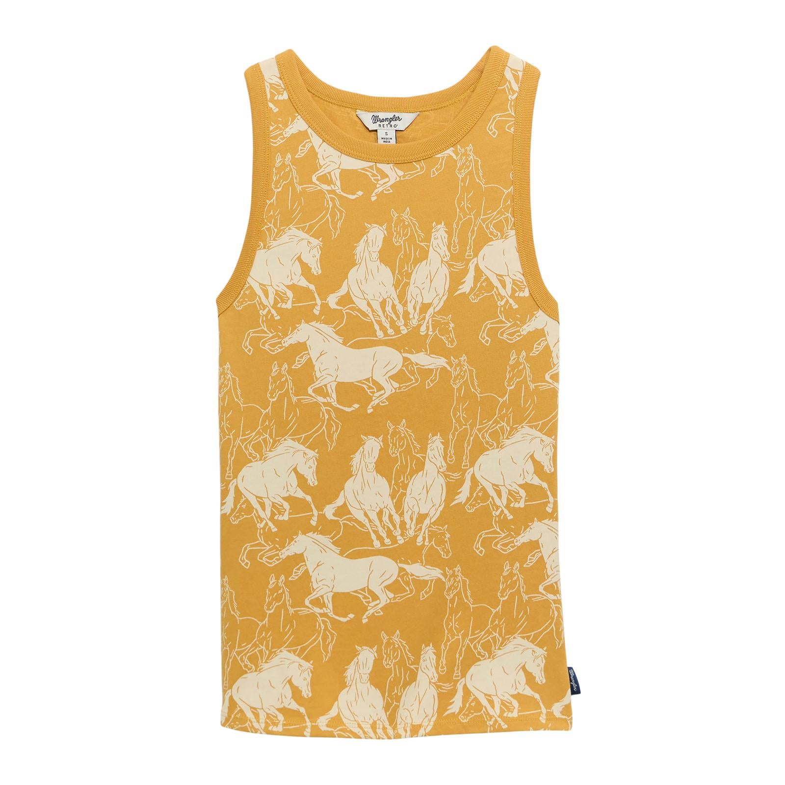 Wrangler Women's Retro Vintage Goddess Tank- Yellow - Irvine Tack & Western Wear