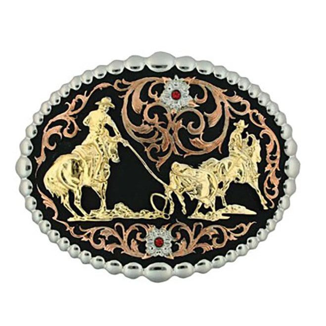 Montana Silversmiths Tri Color Team Roper Attitude Buckle