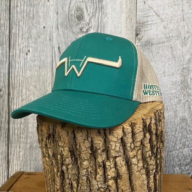 Hostile Western Snapback Cap- Aqua/Beige