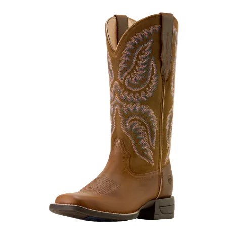 Ariat Women's Cattle Caite Stretchfit Western Boot- Distressed Brown - Irvine Tack & Western Wear
