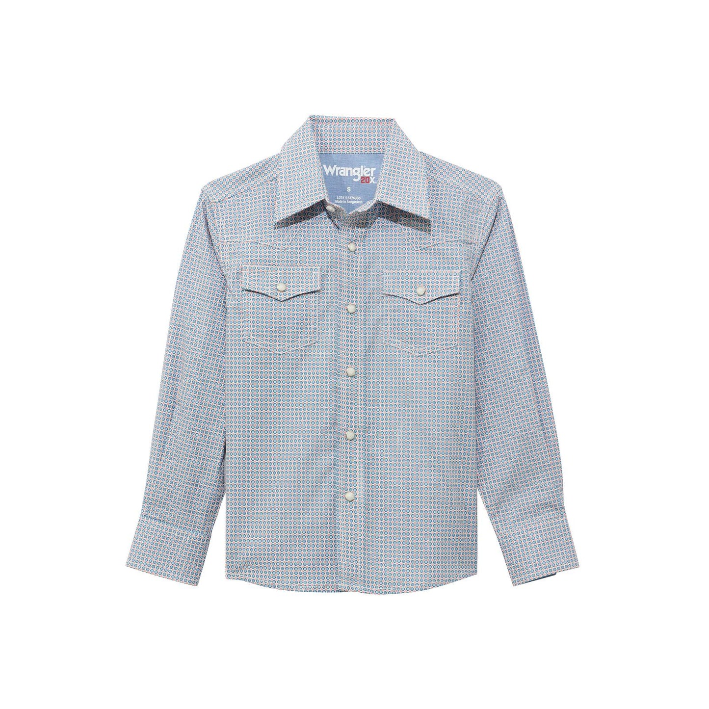 Wrangler Boys Long Sleeve Shirt- Blue